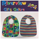 Reversible Bib - Elephants & Stripes